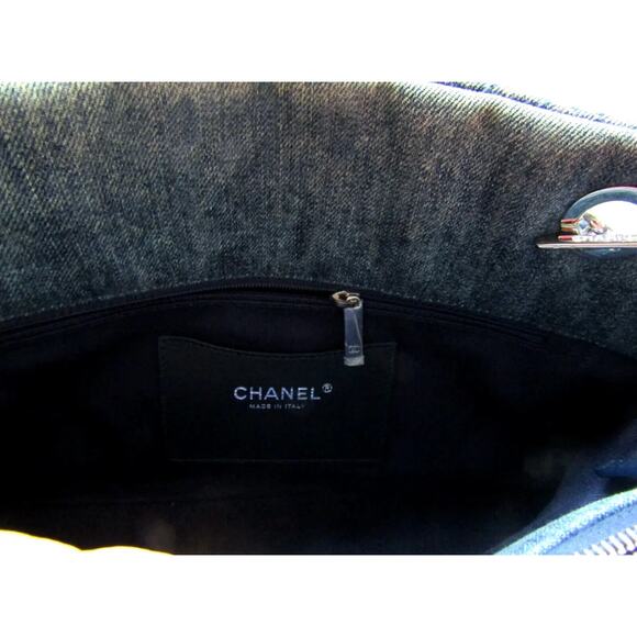 Chanel Denim Blue Camellia Just Mademoiselle Bowler Bag - Picture 5 of 12